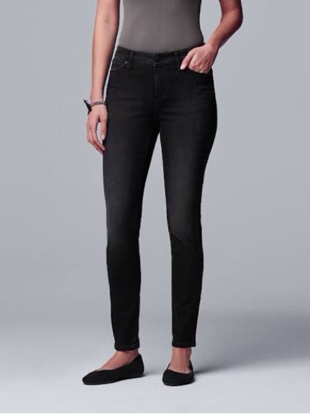Simply Vera Vera Wang Women's Black Skinny Jeans